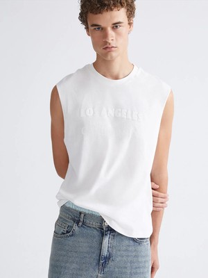 Lc Waikiki Yeni Sezon Bisiklet Yaka Baskılı Erkek Kolsuz Tişört