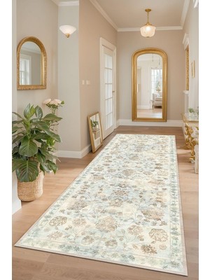 Delixa Kaymaz Pamuk Tabanlı Yıkanabilir Antibakteriyel Yolluk Koridor Halısı 80X200