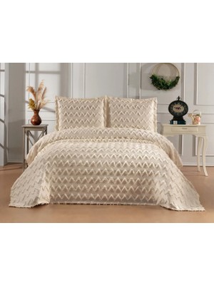 Danteel Home Valencia 3 Parça Çift Kişilik Pike Takımı Bej