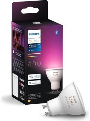 Delixa Hue 4.2W Renkli Akıllı Spot Ampul GU10 Bluetooth Uyumlu, Alexa, Home ve Google Assistant ile Sesli K