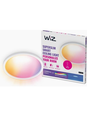 Delixa Superslim 22W Beyaz Sıva Üstü Rgb Akıllı LED Yuvarlak Panel Tavan Armatürü 42 cm Çapında 2600 Lumen