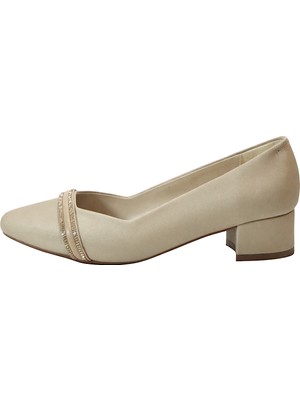 Beety 04500 Taşlı Kısa Kalın Topuklu Kadın Abiye Ayakkabı