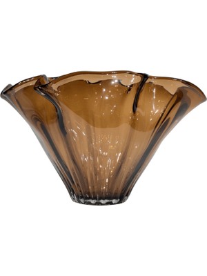 Lara Decor Kahve Vintage Kıvrımlı Cam Vazo