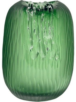 Lara Decor Yeşil Akış Cam Vazo Küçük Boy