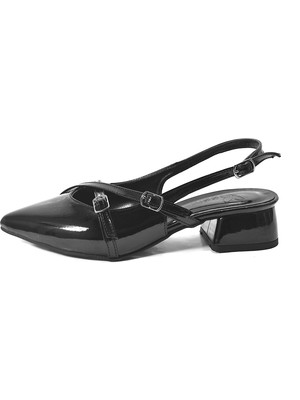 Beety 25416 Siyah Kısa Kalın Topuklu Kadın Abiye Ayakkabı