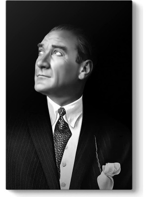 Delixa Siyah Beyaz Atatürk Portresi Kanvas Tablo 50 x 75