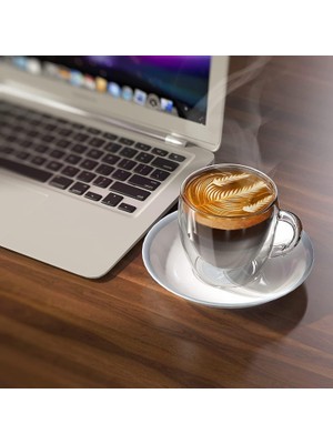 Delixa Mithra Life 250 ml Çift Cidarlı Isı Yalıtımlı Kulplu Cam Şeffaf Kupa MIT1008