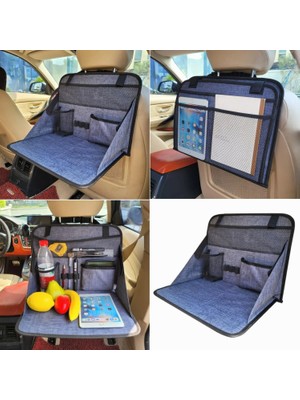 Delixa 3 Araba Koltuk Arkası Eşya Düzenleyici Organizatör Katlanır ve Masa Olma Özelliği Çok Amaçlı