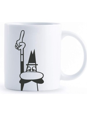 Delixa - Kupa - Mug - 250ML - Ikonik Bıyıklı Adam Desenli - Porselen