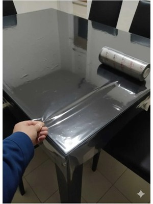 Kadirtarım Şeffaf Pvc Masa Örtüsü 120 x 300 cm 1.4 mm Kaymaz Su Geçirmez Masa Koruyucu