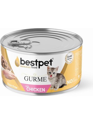 Hype Store Bestpet Yavru Gurme Kediler Için, Tahılsız, Jöle Içinde Tavuk Parça Etli Yaş Mama, 85 gr x 12 Adet