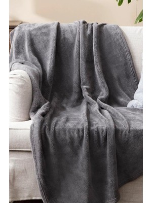 Hepta Collection Wellsoft Battaniye, Antrasit Televizyon Battaniyesi, Peluş, Polar Battaniye, Çift Kişilik 220 * 230