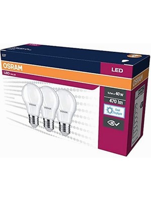 Hype Store LED Klasik Lamba Beyaz Işık 470 Lm E27 3'lü
