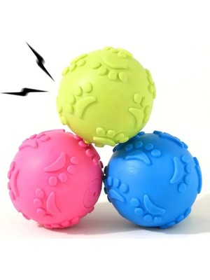 Hepta Collection Mta High-Tech 3 Adet Pati Desenli Köpek Isırma Topu, Küçük Boy At Getir Top, Köpek Oyuncağı