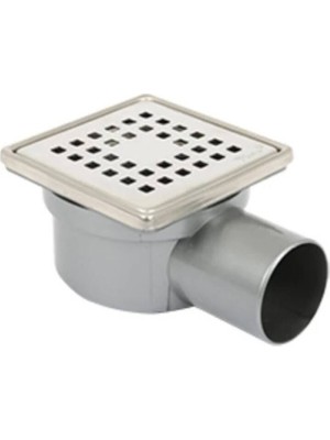 Sukar - 10*10 50 Lik Yandan Çıkışlı Çelik Çerçeveli Koku Önleyici Yer Süzgeci - 1041-1285022-11