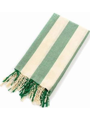 Delixa Striped Peştemal Banyo Havlusu Plaj Havlusu Yeşil