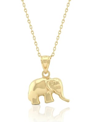 Lilarote Pırlanta 14 Ayar Fil Altın Kolye