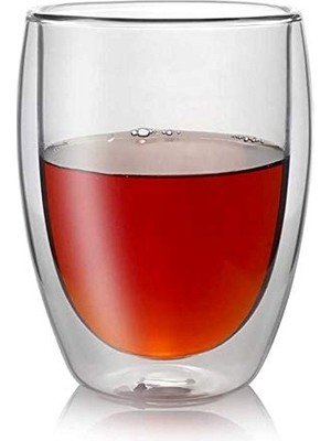 Delixa Çift Cidarlı Iki Katmanlı Çift Camlı Bardak, Kupa - Cappucino Latte Kahve Bardağı - Borosilikat Cam