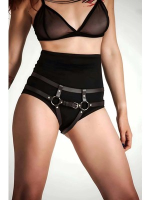 Beruflic Fantezi Deri Külot, Seksi Deri Külot Harness - BRF889