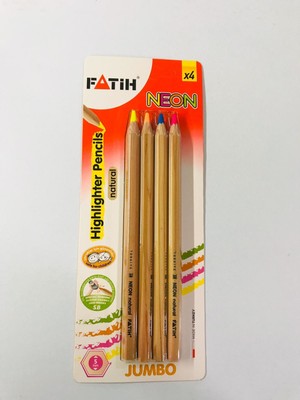 Fatih Neon Jumbo Kuru Boya 4 Renk Kırılmaz Uçlu 4 Parça Canlı Renkler için Kırtasiye Ürünü