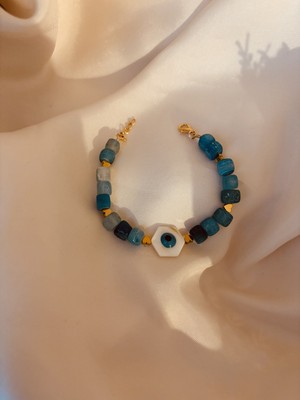 Karvina Mavi Akik Doğaltaş Bileklik