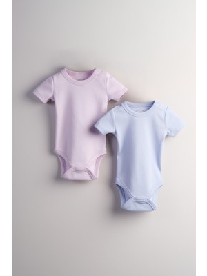 Bondberro 2'li Takım Bebek ve Çocuk Çıtçıtlı Body Zıbın ( Lila / Mor )