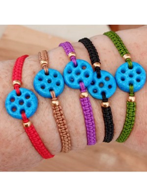 Süryani Taşı & Miyuki Boncuklu Unisex Bileklik – Ayarlanabilir Makrome Örgü, Renkli Seçenekli