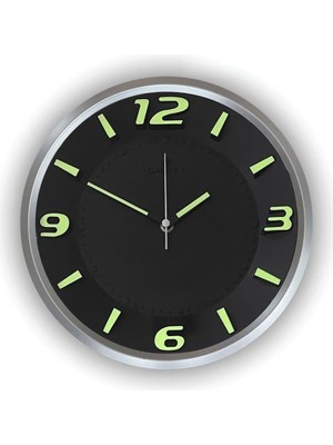 Hepta Collection Premium Serisi 25 cm Klasik Duvar Saati Fosforlu Özellikli Gri-Siyah Renk Gri - Siyah