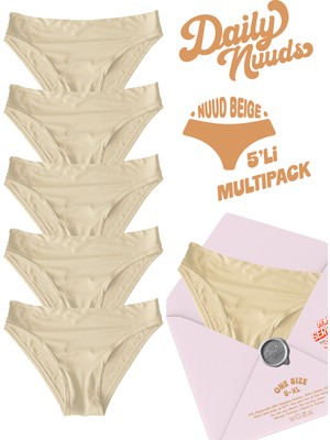 Serrano Daily Nuuds Günlük Kesim Kadın Iç Çamaşırı (Xs–xl Tek Beden) – Bej (Nuud Beige) | 5’li Multipack