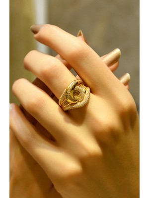 Ravi Pırlanta Taşlı Tasarım Yüzük 22 Ayar A025309