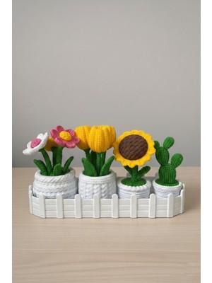 Printhane 3D Modern Masaüstü Çiçek Koleksiyonu – Dekoratif Saksı Seti