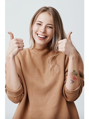 Hepta Collection Gül ve Kelebek Geçici Dövme,geçici Tattoo,vücut Dövme,kol Bilek Dövme,boyun Dövme,sırt Dövme