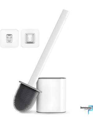 HUMAS Silikon Tuvalet Fırçası – Bükülebilir, Duvara Yapışabilen Pratik Wc Klozet Fırçası (Beyaz)