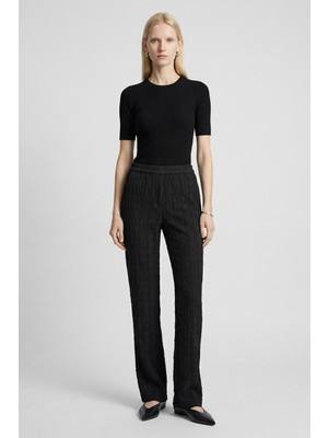 Rays 7946 Bel Bağlamalı Yüksek Bel Pantolon Siyah