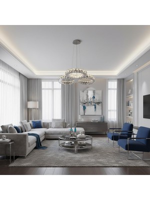 Elizim Home Lighting Luna Kristal Taşlı Ledli Avize