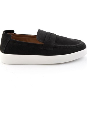 Bambi Siyah Hakiki Deri Erkek Loafer Ayakkabı E01396304501