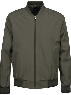 Çizgi Triko Erkek Hakim Yaka Çift Cepli Astarlı Mevsimlik Mont - A00003