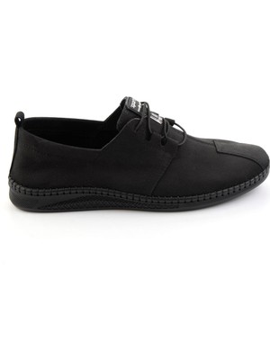 Bambi Siyah Hakiki Deri Erkek Casual Ayakkabı E01700007001