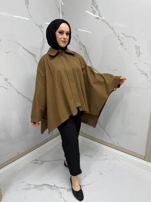 Modarte Kadın Panço Standart Beden Kahverengi – Günlük Kışlık Şık