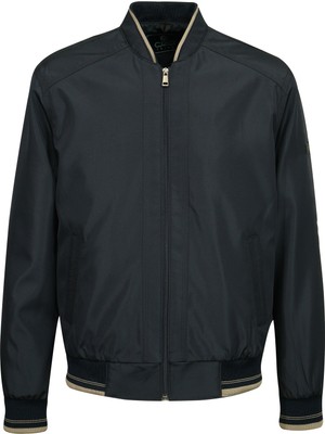 Çizgi Triko Erkek Hakim Yaka Çift Cepli Astarlı Mevsimlik Mont - A00003