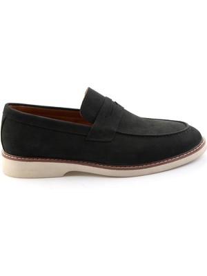 Bambi Siyah Hakiki Deri Erkek Loafer Ayakkabı E01547010701