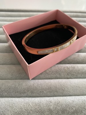 Pink Çelik Kelepçe Bileklik Gold Rose