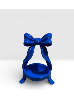 3D Tasarım Fiyonk Detaylı Şekerlik Sunum Sepeti (Mavi)