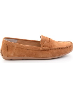Bambi Taba Hakiki Deri Kadın Loafer Ayakkabı K01045035702