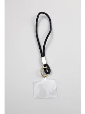 ZOE3tr Telefon Rinbw Siyah Kristal Taşlı Bilek Askısı