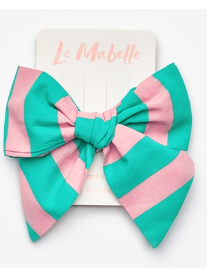 Le Mabelle Mint  Çizgi Desenli Kız Çocuk Klips Toka