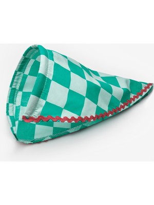 Le Mabelle Mint  Dama Desenli Kız Çocuk Üçgen Bandana Taç