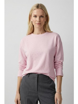 Rays 8256 Taşlı Uzun Kol Bluz Pembe