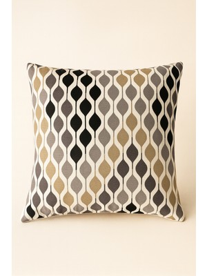 Uğur Home Minimal Bej Desenli Dekoratif Kırlent Kılıfı | Duck Kumaş 43X43 cm - Haven