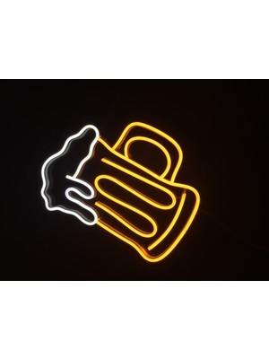 Neonled Bira Bardağı Neon LED Dekoratif Aydınlatma (23X28 Cm)